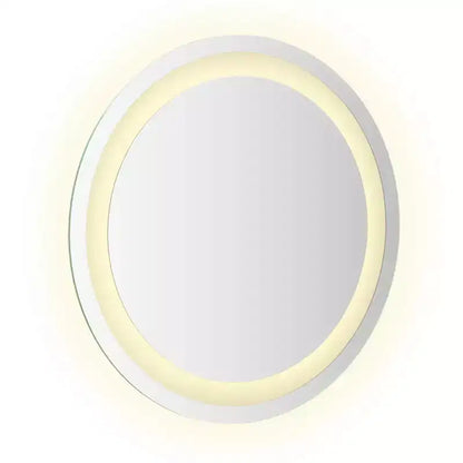 Miroir mural rond à DEL blanc, verre, assemblage par 1 personne