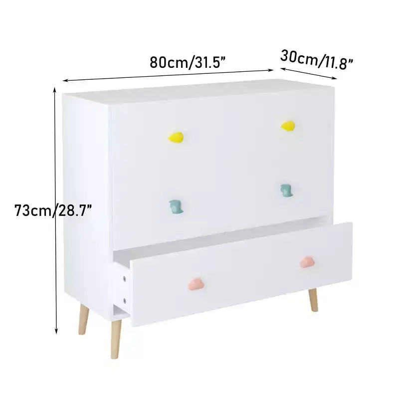 Commode en bois multicolore/blanche – 3 ou 4 tiroirs
