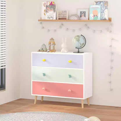 Commode en bois multicolore/blanche – 3 ou 4 tiroirs