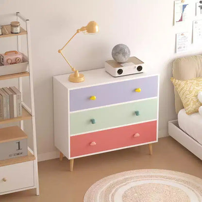 Commode en bois multicolore/blanche – 3 ou 4 tiroirs