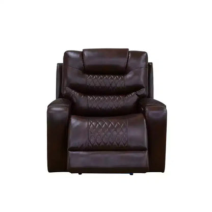 Fauteuil inclinable électrique en cuir marron, monoplace, dossier réglable