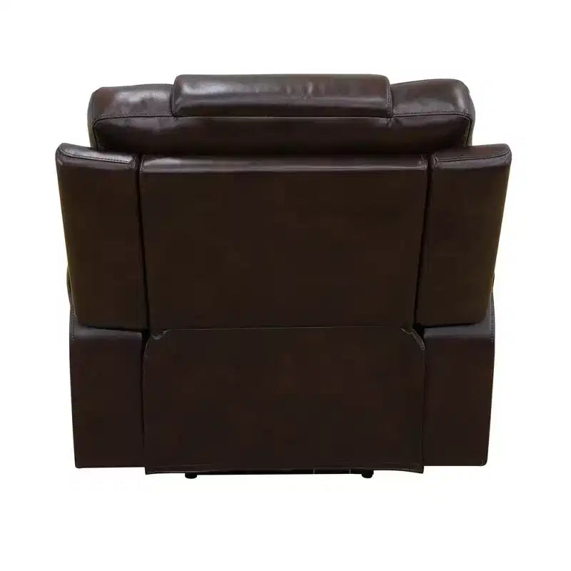 Fauteuil inclinable électrique en cuir marron, monoplace, dossier réglable