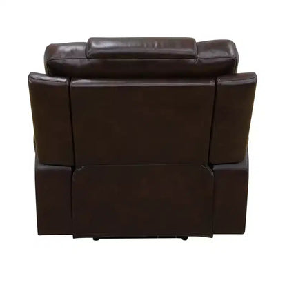 Fauteuil inclinable électrique en cuir marron, monoplace, dossier réglable