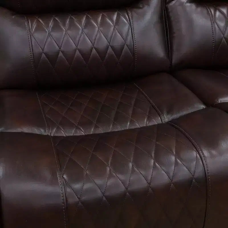 Fauteuil inclinable électrique en cuir marron, monoplace, dossier réglable
