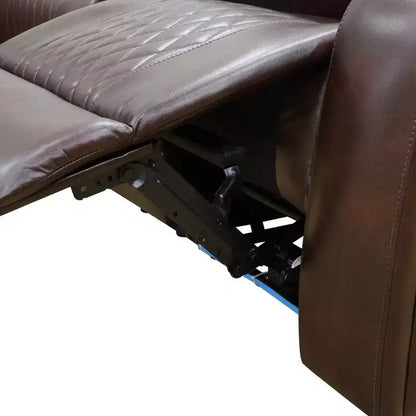 Fauteuil inclinable électrique en cuir marron, monoplace, dossier réglable