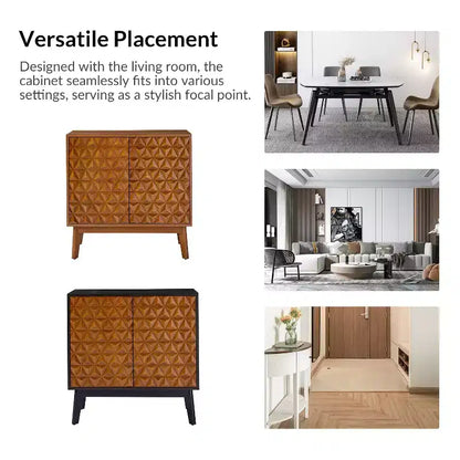 Meuble d'appoint 2 portes en noyer avec étagères réglables, style moderne du milieu du siècle, lot de 2
