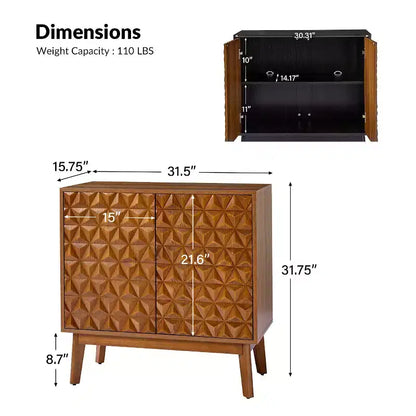 Meuble d'appoint 2 portes en noyer avec étagères réglables, style moderne du milieu du siècle, lot de 2