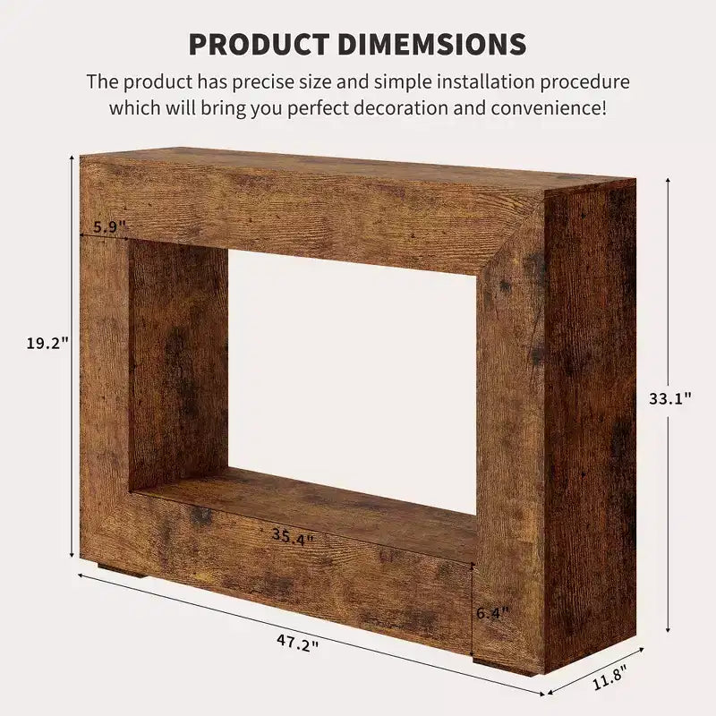 Console de style ferme marron clair/rustique avec 2 étagères ouvertes, 1 pièce
