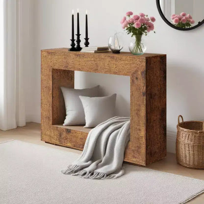 Console de style ferme marron clair/rustique avec 2 étagères ouvertes, 1 pièce