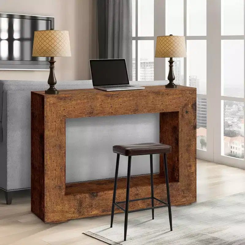 Console de style ferme marron clair/rustique avec 2 étagères ouvertes, 1 pièce