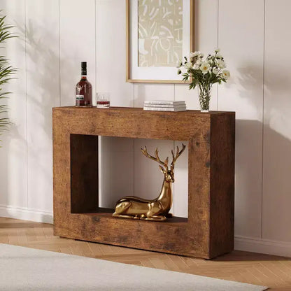 Console de style ferme marron clair/rustique avec 2 étagères ouvertes, 1 pièce