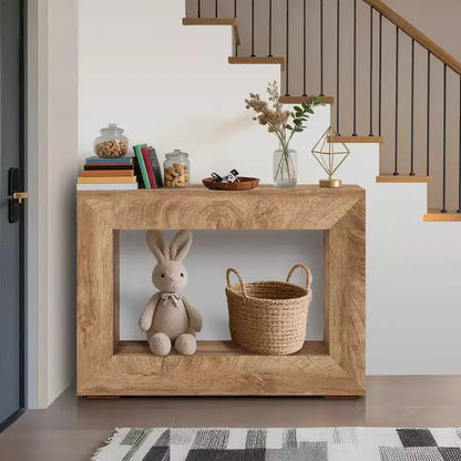 Console de style ferme marron clair/rustique avec 2 étagères ouvertes, 1 pièce