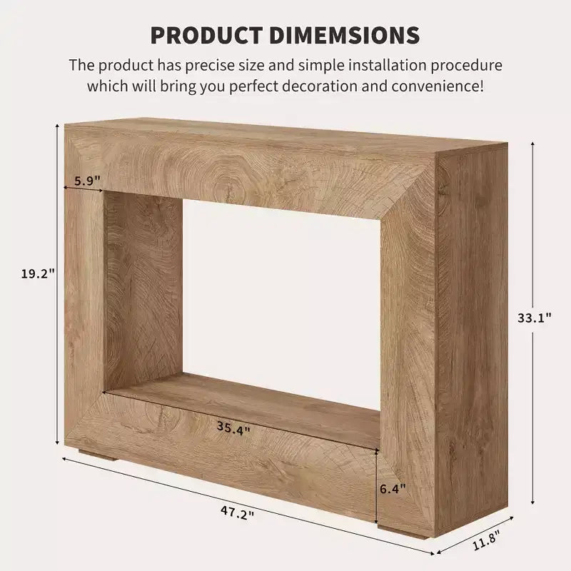 Console de style ferme marron clair/rustique avec 2 étagères ouvertes, 1 pièce