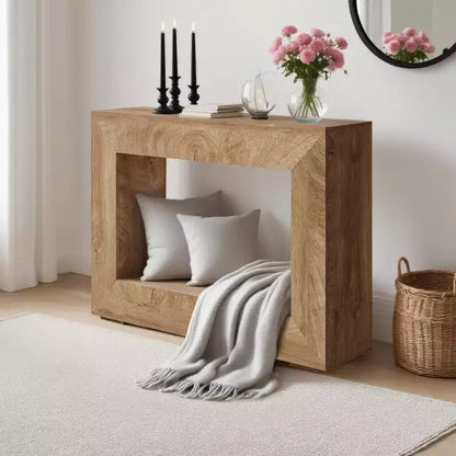 Console de style ferme marron clair/rustique avec 2 étagères ouvertes, 1 pièce