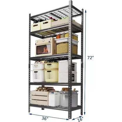 Étagère de rangement en métal à 5 niveaux, argentée – Réglable, pour 1 à 2 personnes