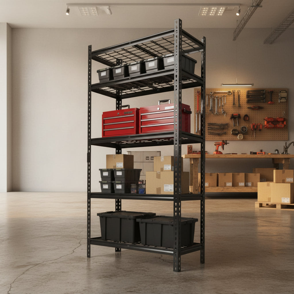 5 Tier Heavy Duty Garage Shelving,Industrial Metal Shelving Units with Adjustable Shelf,for Garage Kitchen Pantry Warehouse