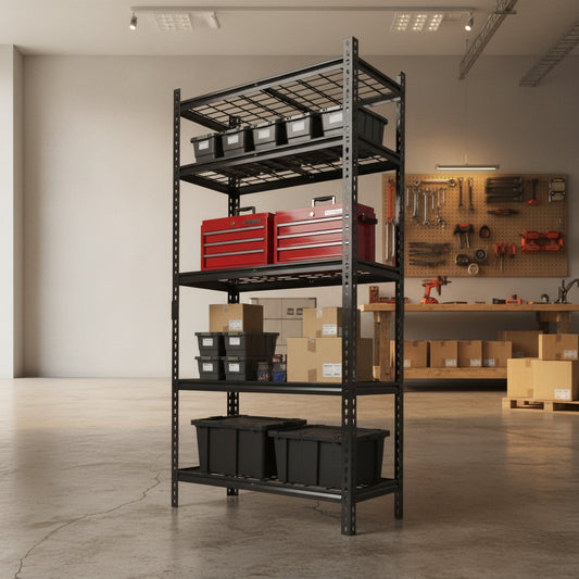 5 Tier Heavy Duty Garage Shelving,Industrial Metal Shelving Units with Adjustable Shelf,for Garage Kitchen Pantry Warehouse