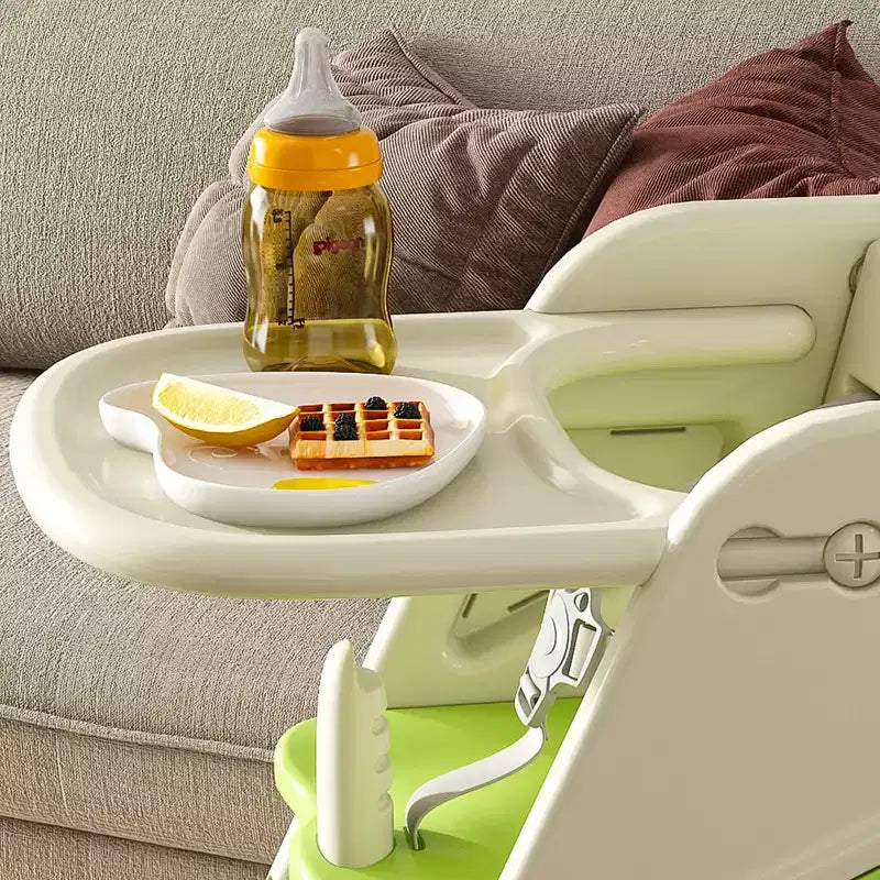 Chaise haute et tour d'apprentissage 3-en-1 pour tout-petit, blanc et anthracite/gris/vert, 1 enfant
