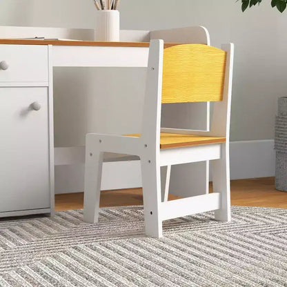 Bureau et chaise blancs pour enfants, 2 pièces, 6 ans et plus