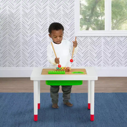 Table d'activité et sensorielle 2-en-1 pour enfant en bois naturel, 1 place