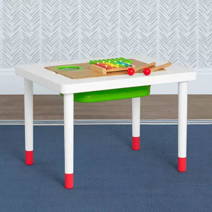 Table d'activité et sensorielle 2-en-1 pour enfant en bois naturel, 1 place