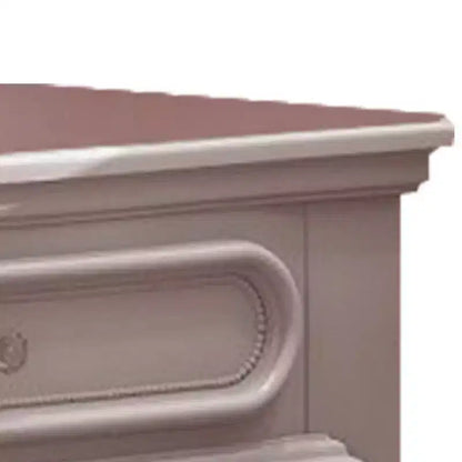 Table de chevet blanche à 2 tiroirs avec motifs floraux, Individuel