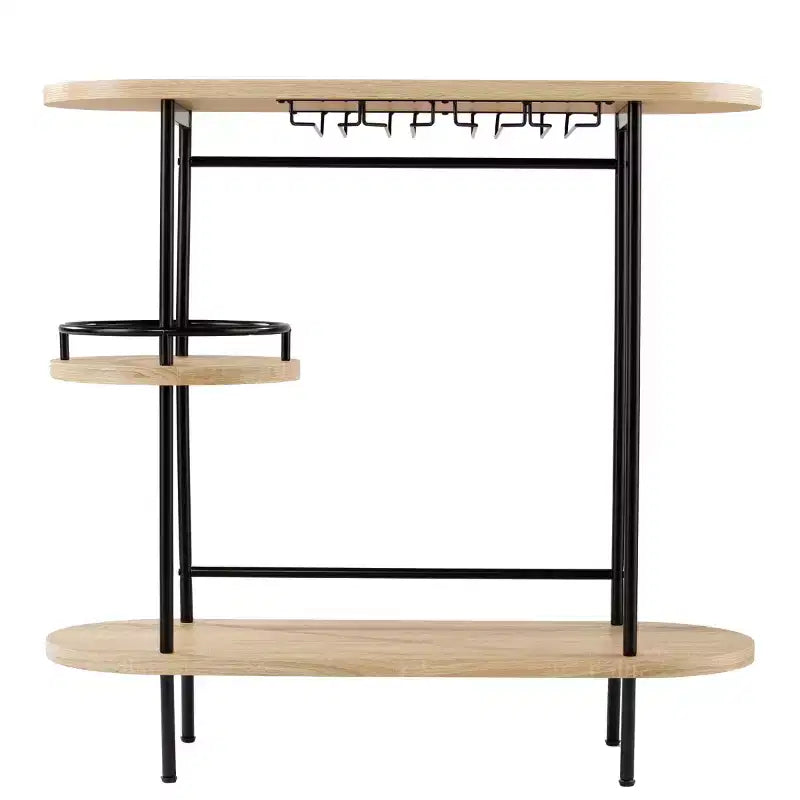 Dagney Wine/Bar Table with Glassware Storage - Natural - SEI