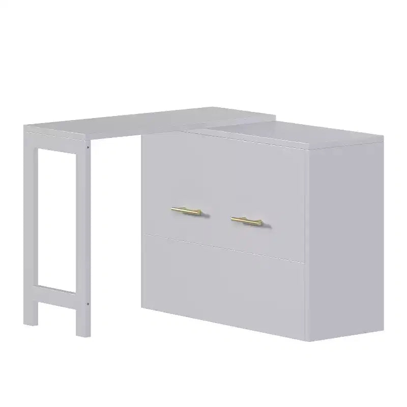 Lit escamotable double blanc Murphy avec bureau et commode, 1 personne